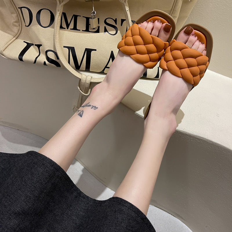 New Style Sandals And Slippers Casual All-Match Non-Slip Flat Slipper Women's Outer Wear Sandals