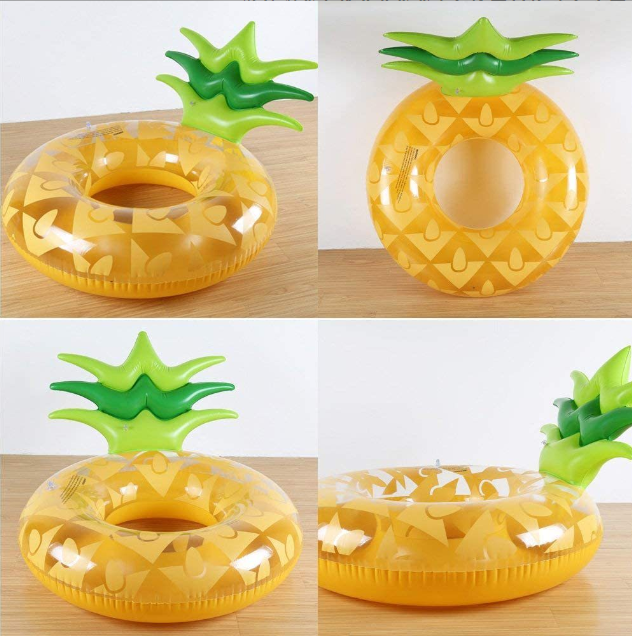 Pineapple Backrest Inflatable Swimming Ring New Inflatable Water Ring Fruit Swimming Ring New Unique Water Ring