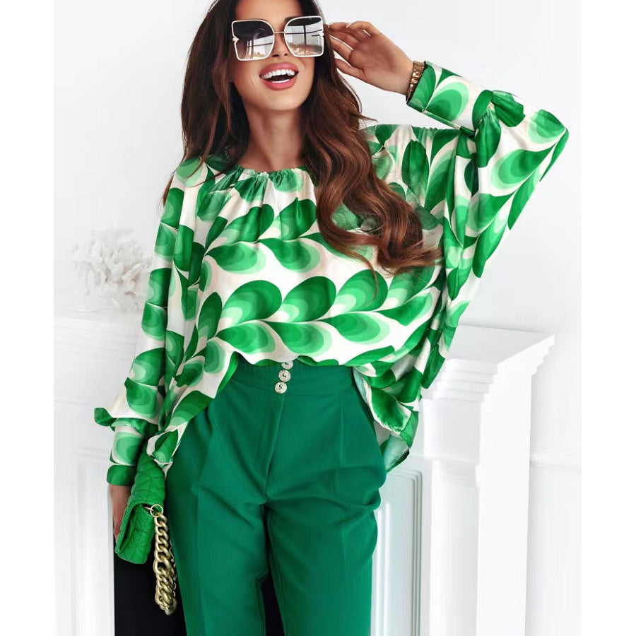 Best Online Shop in Australia - Loose Round Neck Printed Shirts - Emete store