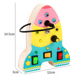 Rocket switch busy board children's early education puzzle LED light electronic switch power supply busy block toy