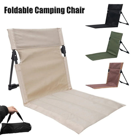 Foldable Camping Chair Outdoor Garden Park Single Lazy Chair Backrest Cushion Picnic Camping Folding Back Chair Beach Chairs - Emete store