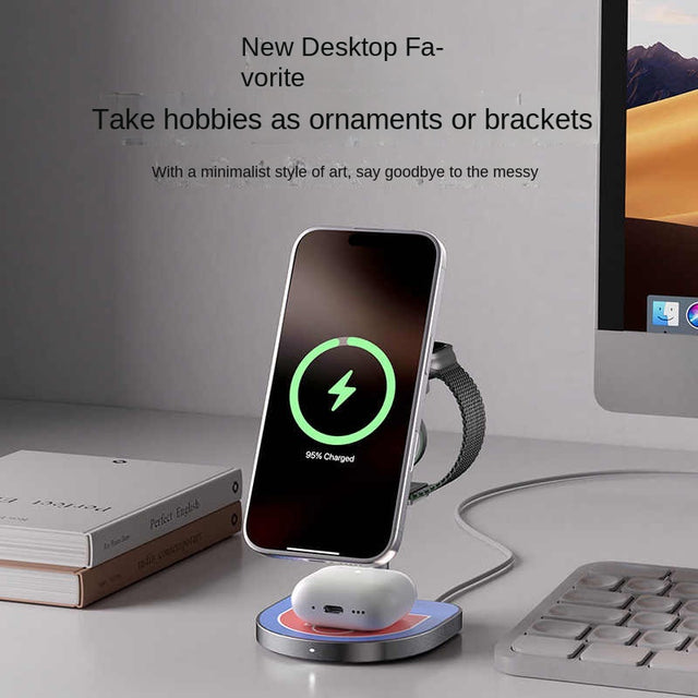 KUXIU X85 3-in-1 Basketball Magnetic Wireless Charger Compatible with Apple Family Bucket, Giving Boyfriend a Good Item - Emete store