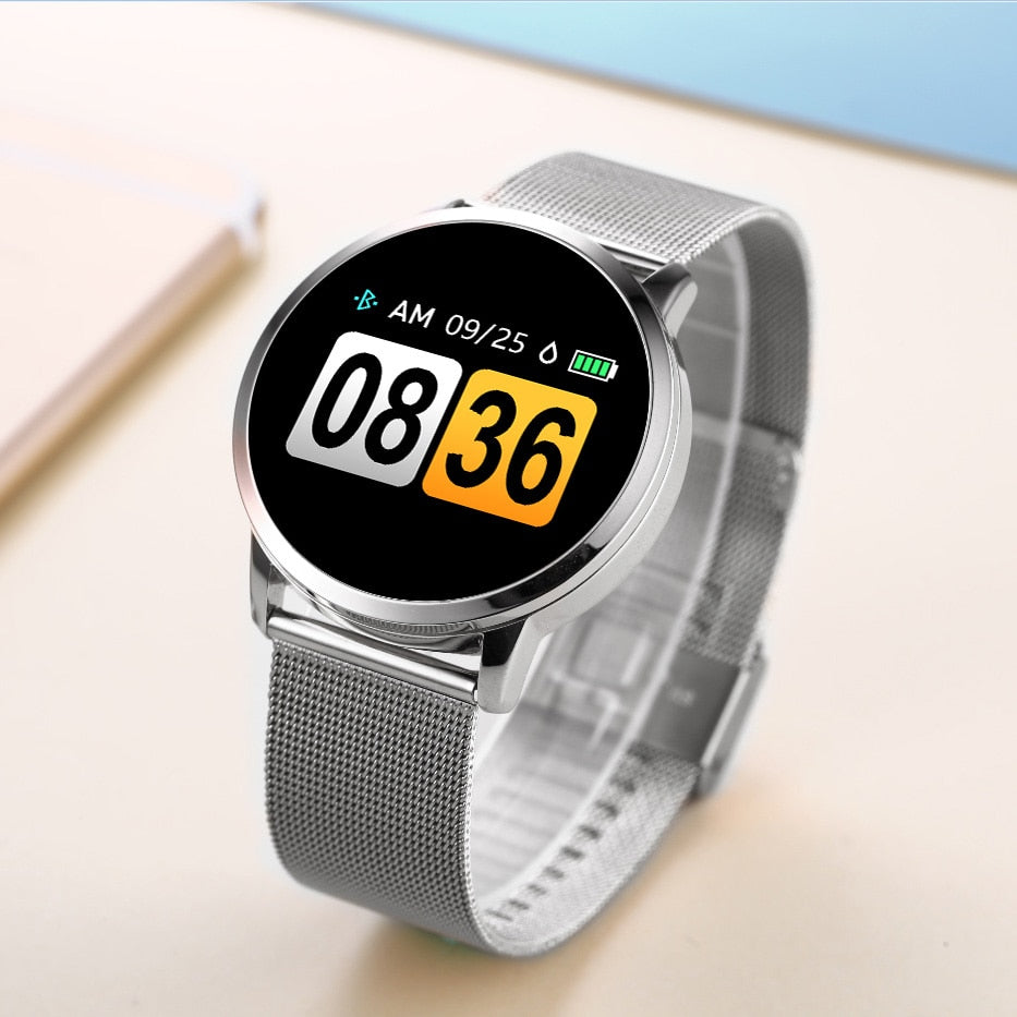 RUNDOING Q8 Smart Watch OLED Color Screen Smartwatch women Fashion Fitness Tracker Heart Rate monitor - Emete store
