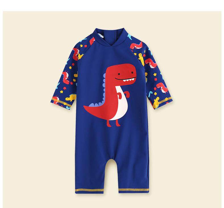 Swimwear Baby Kids Long Sleeve Blue Fish Baby Boy Swimwear Suits One Piece Swimsuit Baby Swimsuit Bathing Suits 80-130cm Baby