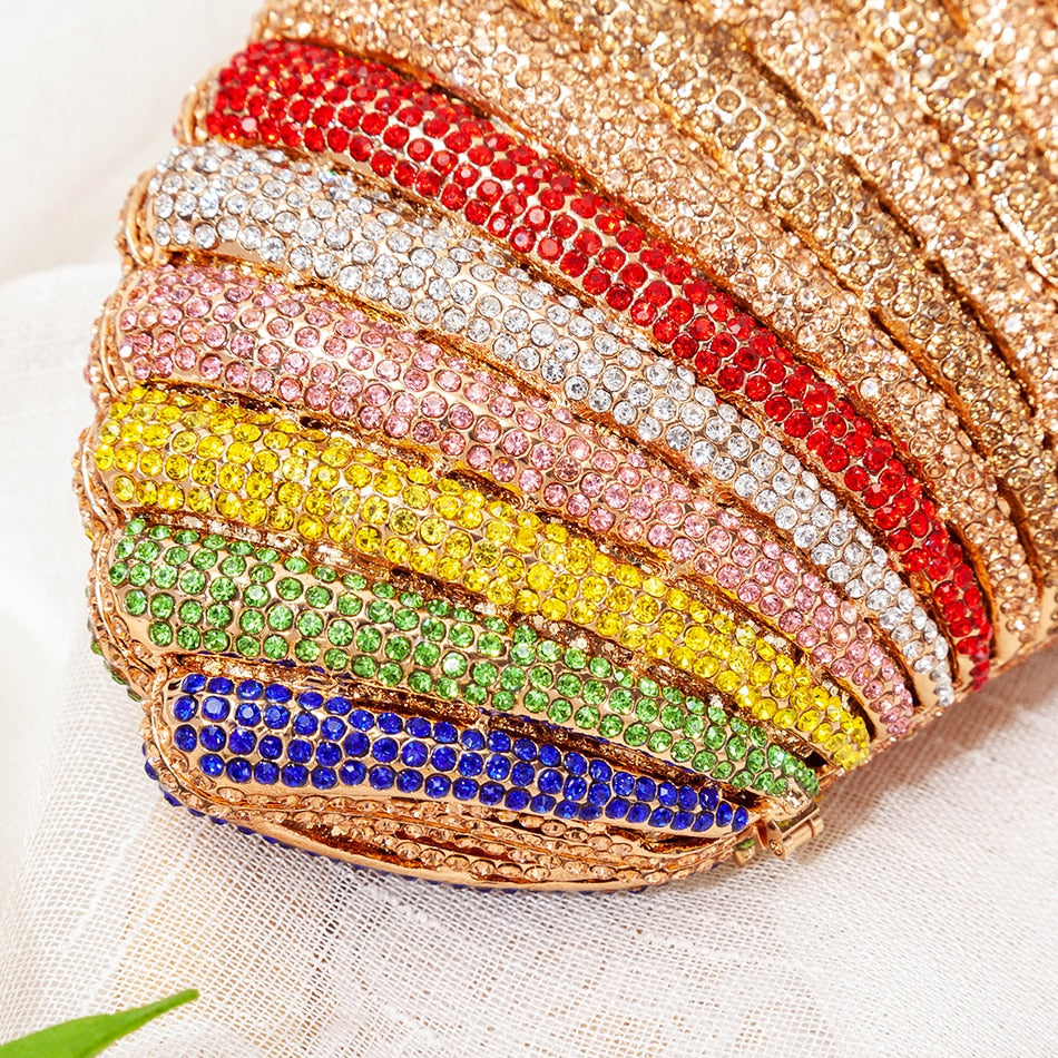 Rainbow Rhinestone Clutch - Emete Store