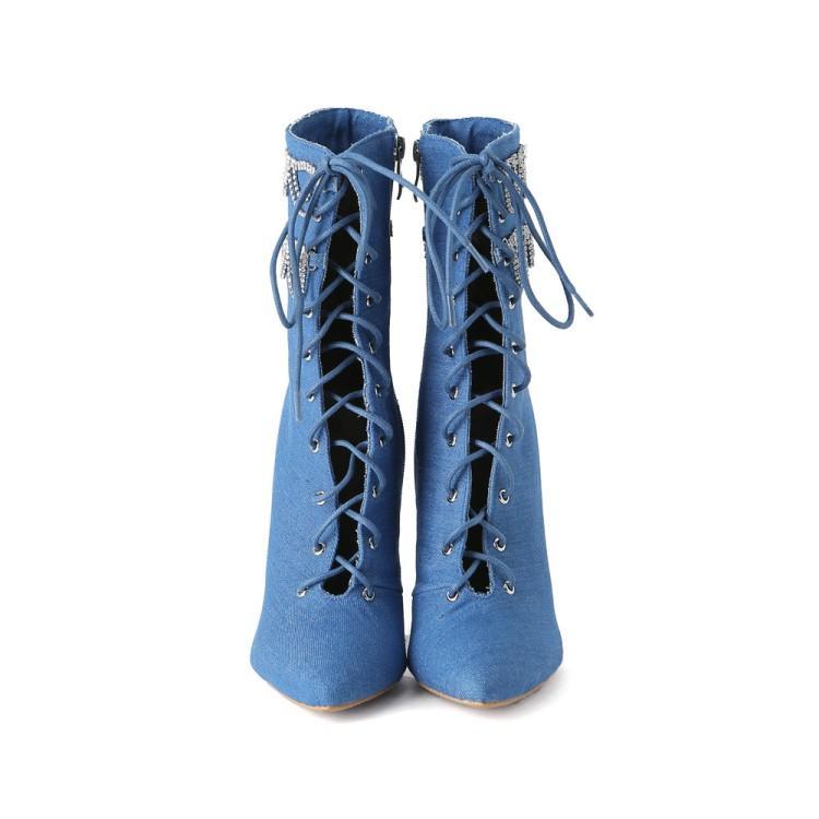 Rhinestone Chain Ankle Boots eprolo