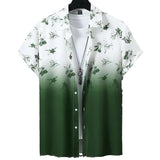 Summer men's beach cardigan men's short sleeved Hawaiian shirt