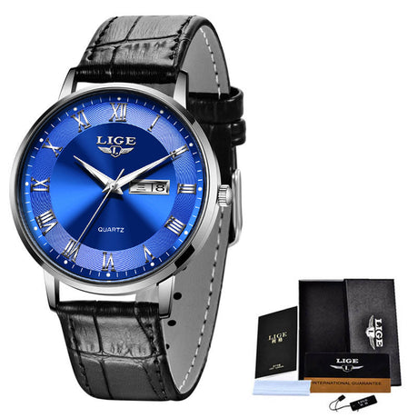 LIGE Ultra Thin Ladies Quartz Watch Classic Women's Watch Dual Calendar Waterproof Watch Milan Mesh Strap Watch - Emete store
