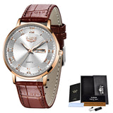 LIGE Ultra Thin Ladies Quartz Watch Classic Women's Watch Dual Calendar Waterproof Watch Milan Mesh Strap Watch - Emete store
