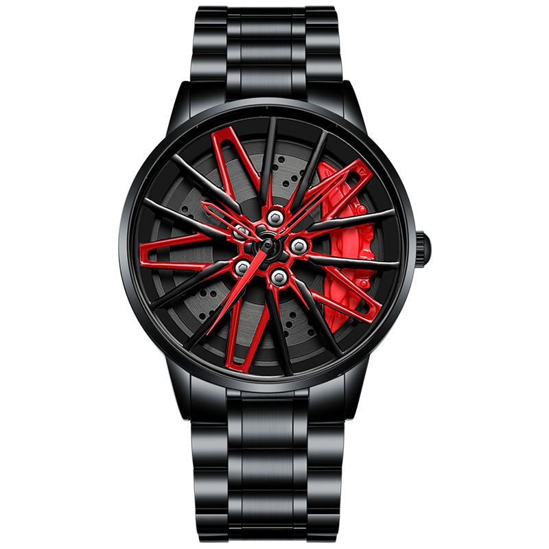 New Top Brand Luxury Mens Watches Stainless Steel Car Wheel Hub Quartz Watch For Men Military Sport Watch Relogio Masculino - Emete store