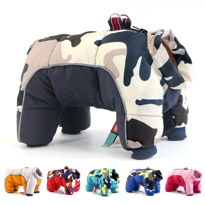 Pet Dog Clothes Winter Clothes Thickened Warm Down Jacket Teddy Dog Quadruped Winter Coat - Emete Store