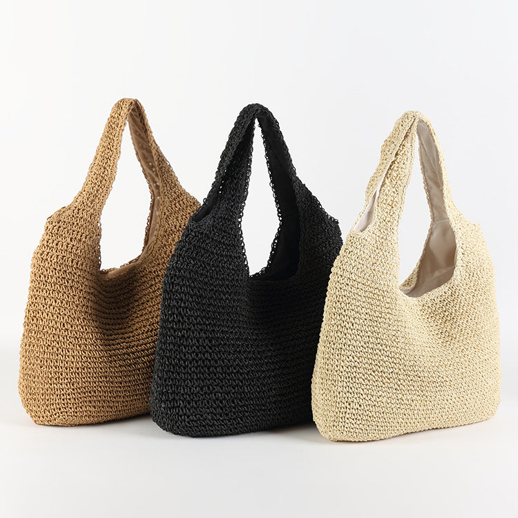 Rattan Bag New Hand-Woven Bag Straw Bag Shoulder Handbag