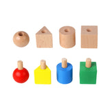 Christmas toy gift, wooden geometric shape matching building blocks, children's early education puzzle nut combination, tightening screws, focused training toys