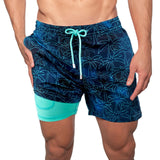 Summer Shorts Men's Beach Pants Sweatpants Printed Double Shorts