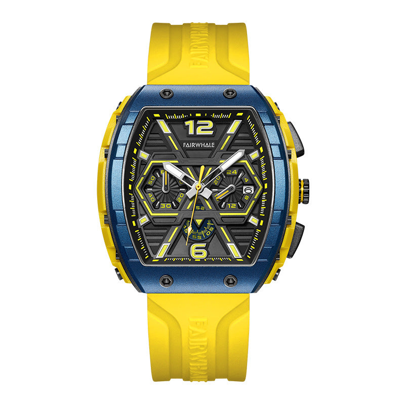 Men's multi-functional cool three eye shaking sonic explosive casual quartz wristwatch - Emete store
