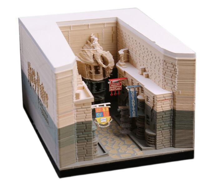 Harry Potter Slanting Alley 3D Three-dimensional 3D Paper Sculpture Souvenir Hogwarts Castle Gift