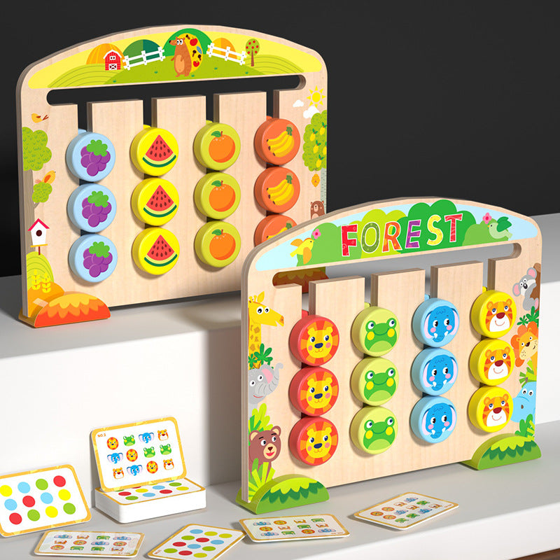 Wooden animal positioning game, thinking and logic, children's training, intelligence, cognition, early education