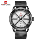 NAVIFORCE Mens Watches Top Brand Luxury Sport Watch Mesh Steel Date Week Waterproof Quartz Watch for Men Clock Relogio Masculino - Emete store