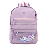 New ins style backpack canvas high school student schoolbag female small fresh contrast color junior high school student backpack