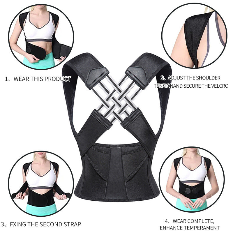 Posture correction belt with strong open back correction Beibejia anti hunchback adult student back support