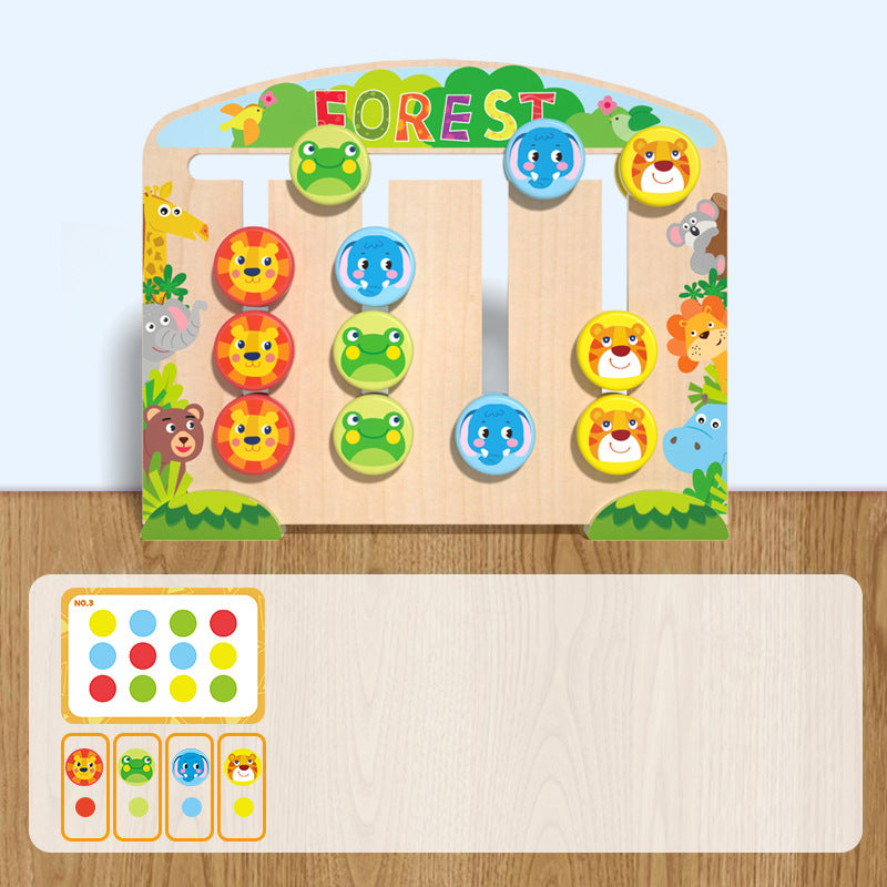 Wooden animal positioning game, thinking and logic, children's training, intelligence, cognition, early education