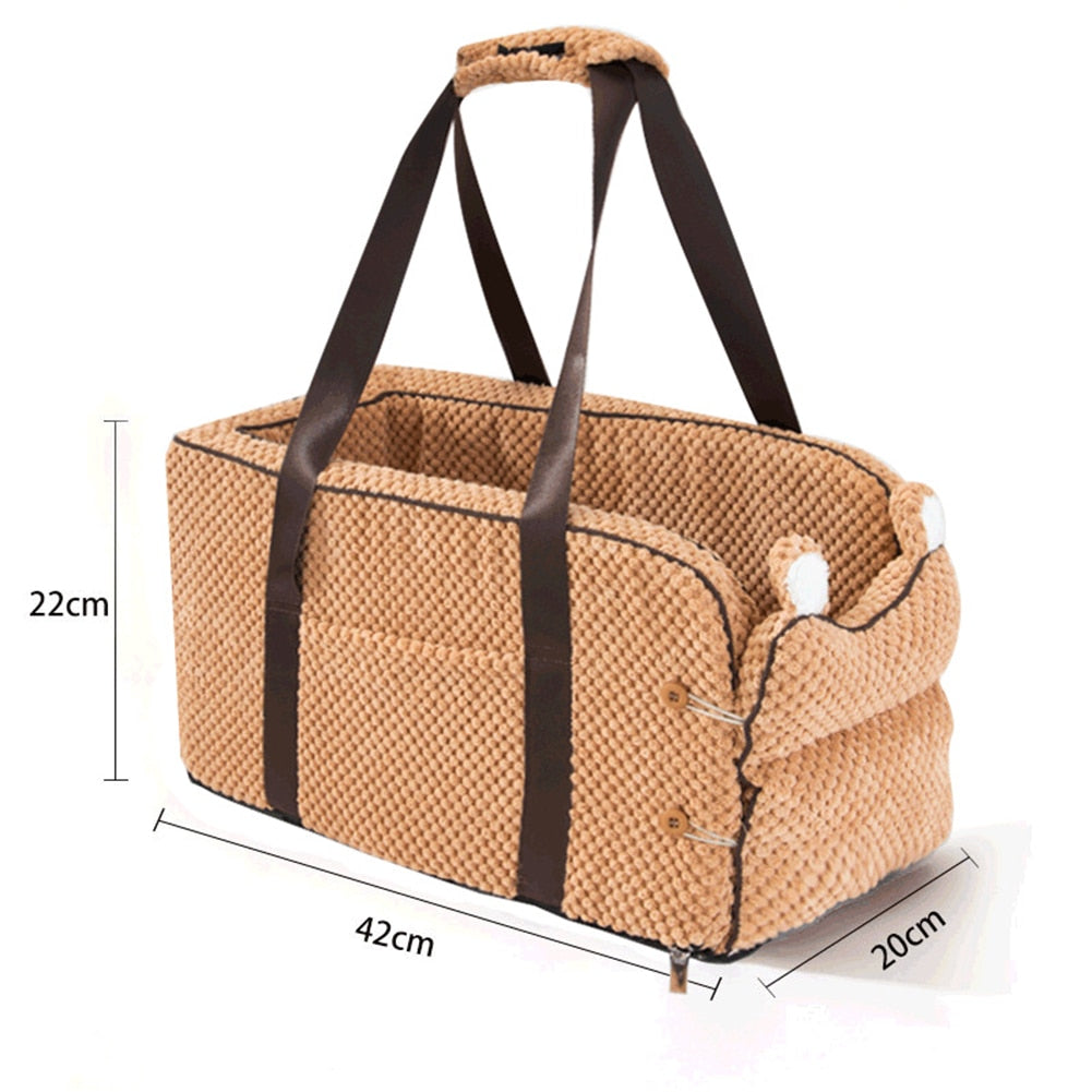 Puppy Cat Bed Car Console Pet Litter Portable Car Handrail Dog Cat Mat Travel Bed Safety Pet Seat - Emete store