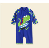 Swimwear Baby Kids Long Sleeve Blue Fish Baby Boy Swimwear Suits One Piece Swimsuit Baby Swimsuit Bathing Suits 80-130cm Baby