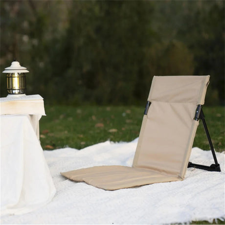 Foldable Camping Chair Outdoor Garden Park Single Lazy Chair Backrest Cushion Picnic Camping Folding Back Chair Beach Chairs - Emete store