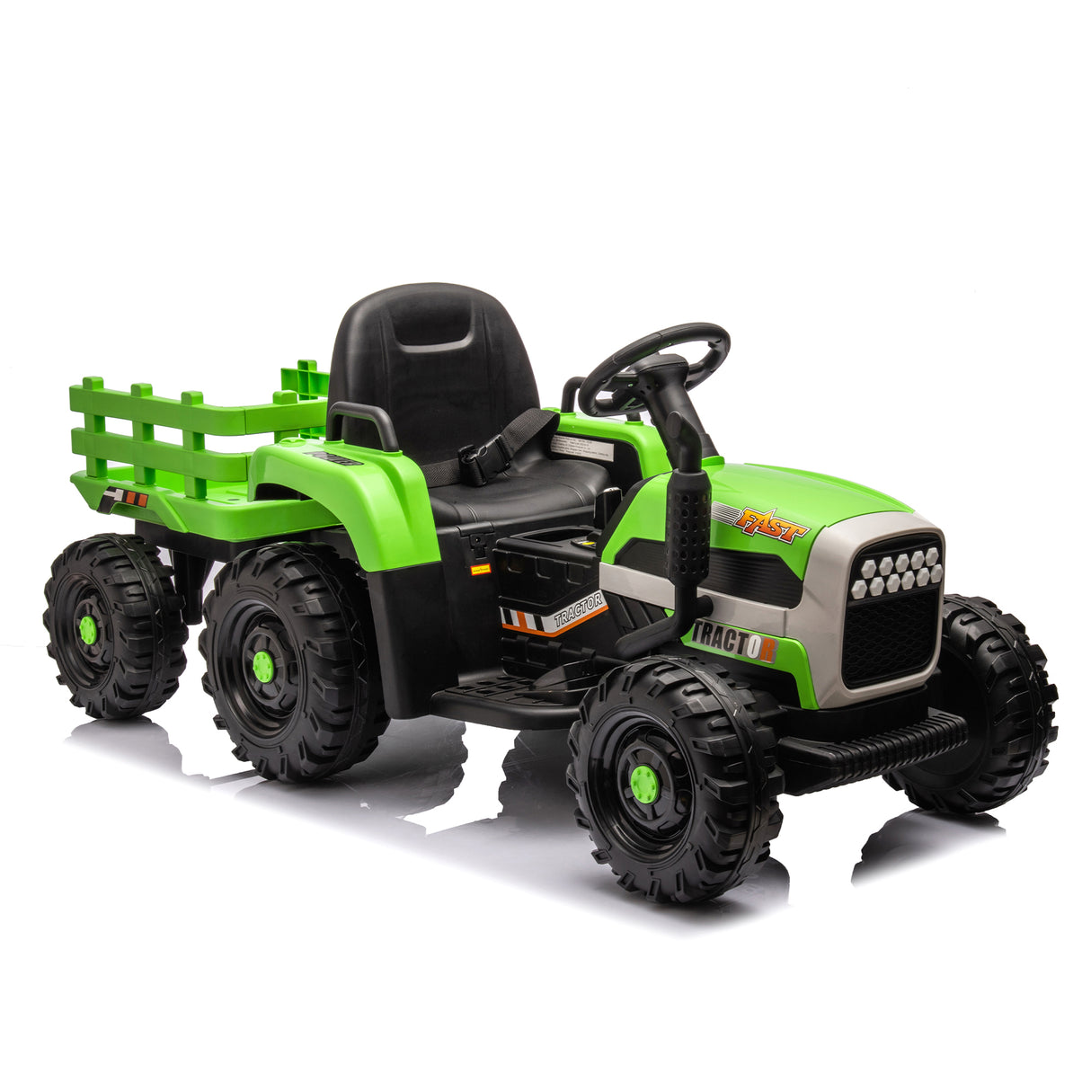 Children's electric tractor toy, powered by 24V battery, 200w * 2 motor 1.86-4.97MPH/remote control three speed adjustable