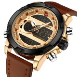 NAVIFORCE Luxury Brand Men Analog Digital Leather Sports Watches Men's Army Military Watch Man Quartz Clock Relogio Masculino - Emete store