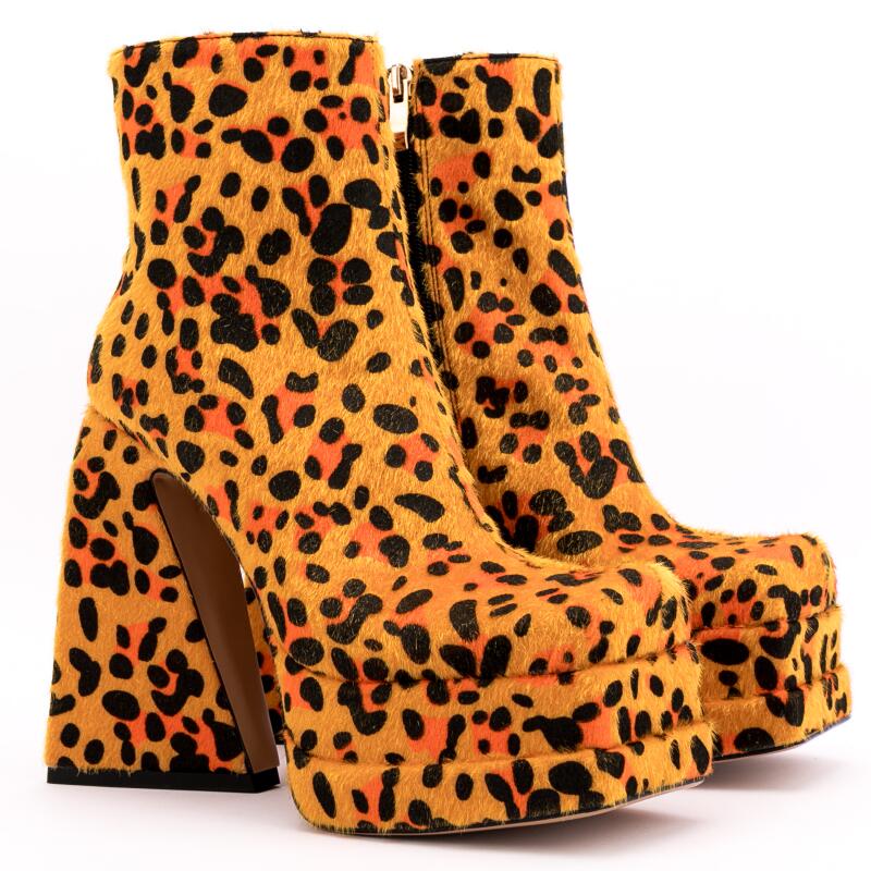 Leopard Print Platform Ankle Boot eprolo