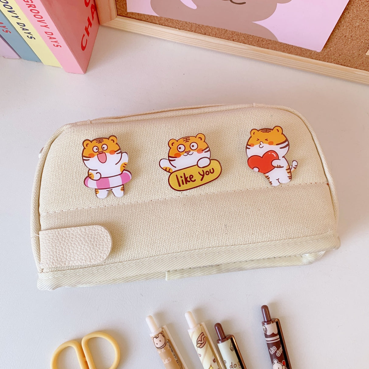 Japanese Pencil Case Large-Capacity Junior High School Girl Ins Wind Multi-Functional Primary School Students Cute High-Value Stationery Pencil Case