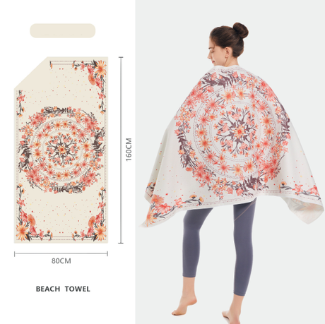 Double sided velvet microfiber beach towel absorbent and quick drying bath towel can be customized pattern - Emete store