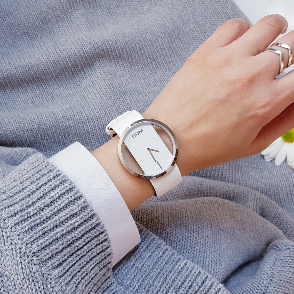 DOM fashion Women Watches Luxury Women Bracelet Quartz twatch for women Quartz Watch wristwatch girl waterproofk genuine leather - Emete store