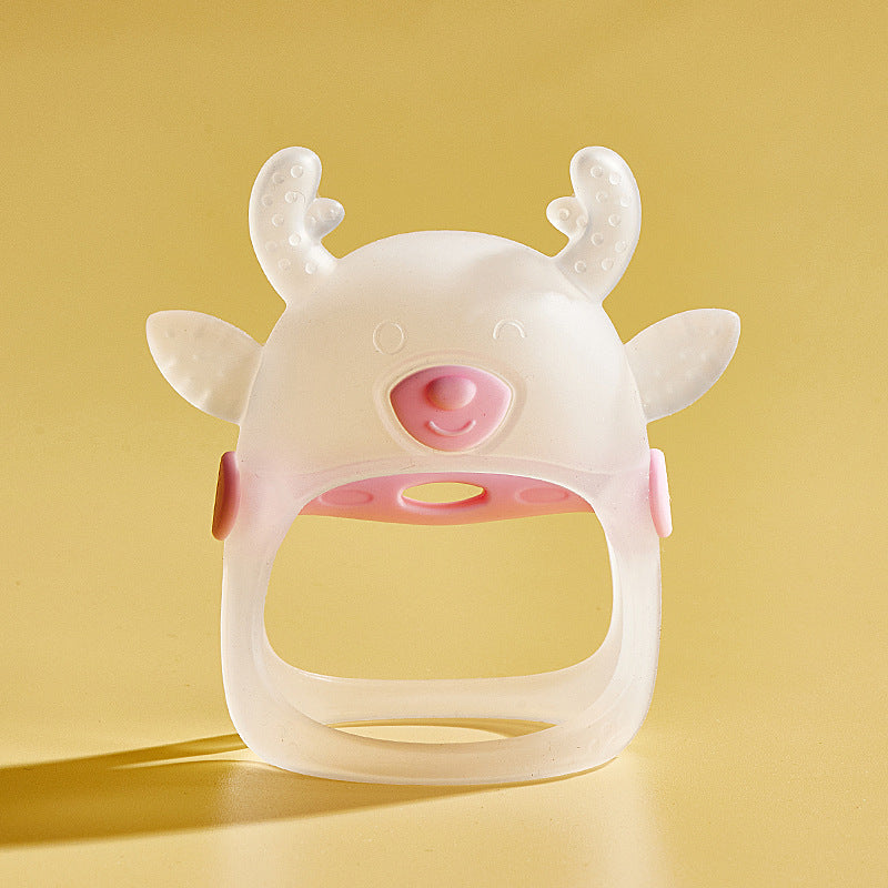 New Deer Glove Hand Teether Baby Food Grade Silicone Teether Baby Teething Stick Teether Toys