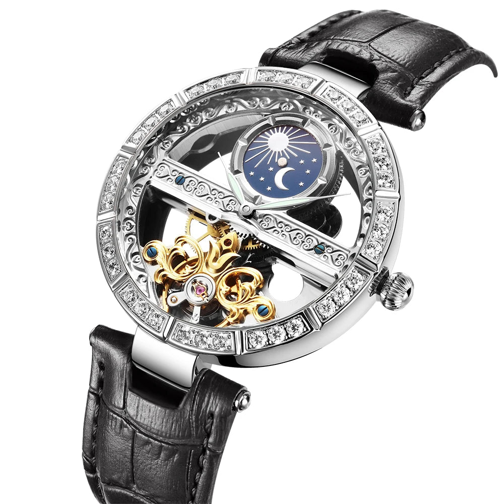 Woman Watch Ladies Clock Luxury Fashion Female Mechanical Watches Wristwatches - Emete store