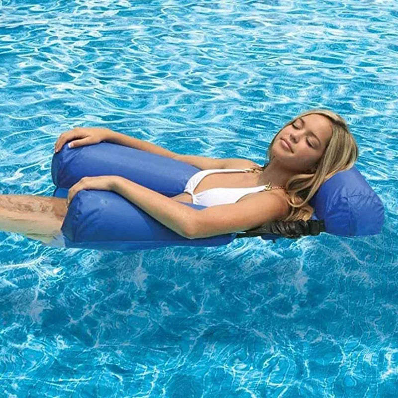 PVC Summer Inflatable Foldable Floating Row Swimming Pool Water Hammock Air Mattresses Bed Beach Water Sports Lounger Chair