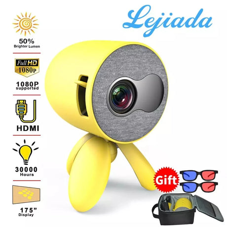 LEJIADA YG220 Mini Projector 3.5mm Audio Phone with screen Update Version Portable Pocket Cute Projector Video Player Kids Gift - Emete store