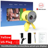 LEJIADA YG220 Mini Projector 3.5mm Audio Phone with screen Update Version Portable Pocket Cute Projector Video Player Kids Gift - Emete store