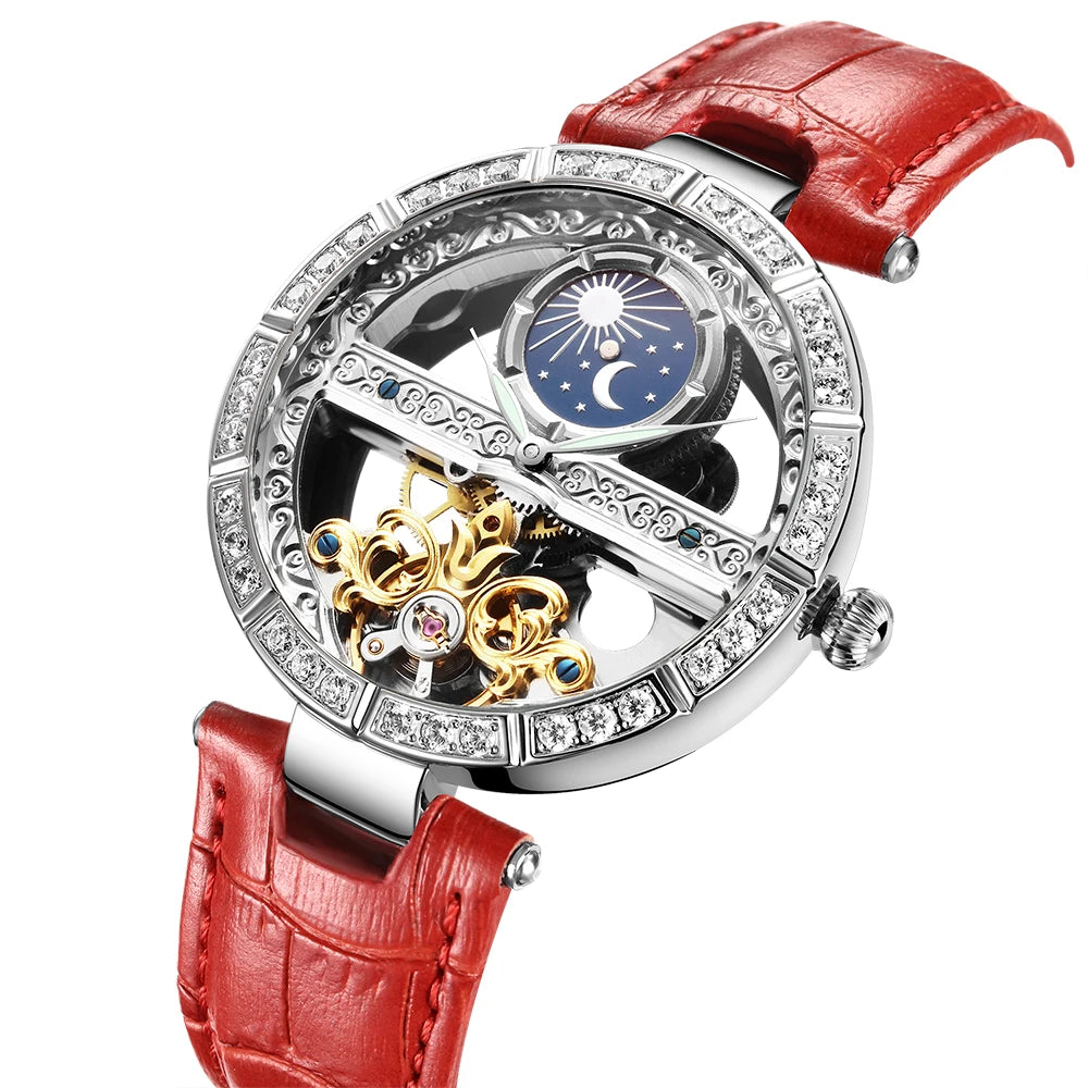 Woman Watch Ladies Clock Luxury Fashion Female Mechanical Watches Wristwatches - Emete store