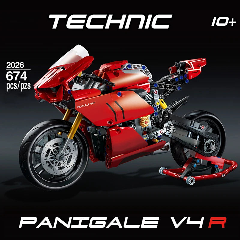 New Technic Ducatis Panigale V4 R Motorcycle Compatible Building Blocks Motorbike Model Toys