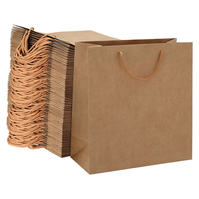 100pcs Bulk Kraft Paper Bags Pack Brown Shopping Retail Gift Bags Reusable Brown - Emete Store