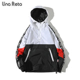 Hooded Jackets Men Block Pullover Jacket Fashion Tracksuit Coat Men Hip Hop Streetwear Jacket Men