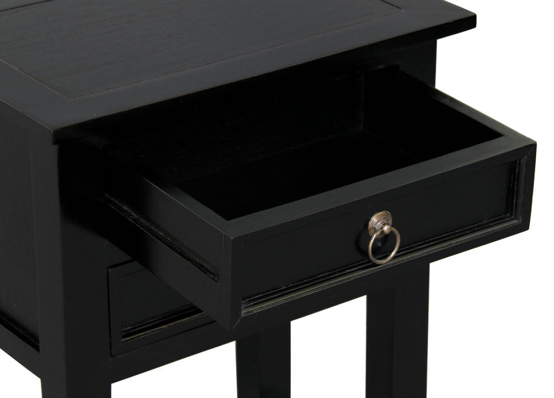 Elliot 2 Drawer Lamp Table (Black)