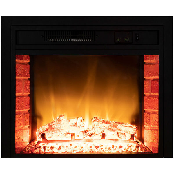 CARSON 65cm Electric Fireplace Heater Wall Mounted 1800W Stove with Log Flame Effect - Emete Store