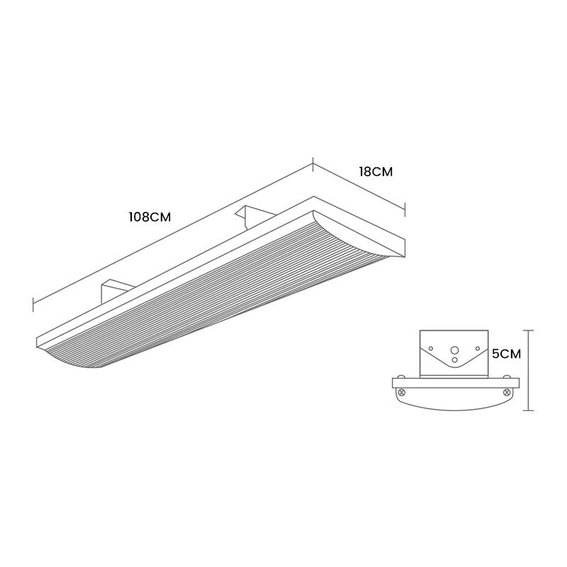 BIO 2400W Outdoor Strip Heater Electric Radiant Panel Bar Mounted Wall Ceiling - Emete Store