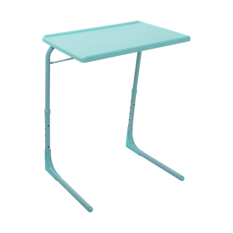 Foldable Table Adjustable Tray Laptop Desk with Removable Cup Holder-Turquoise