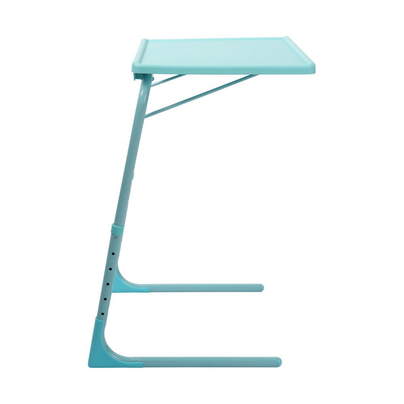 Foldable Table Adjustable Tray Laptop Desk with Removable Cup Holder-Turquoise