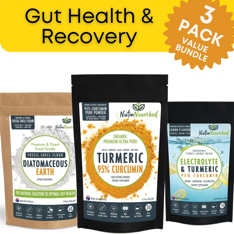 Good Gut Health and Faster Recovery with Fossil Shell Flour, Curcumin, and Electrolyte Powder - Emete Store