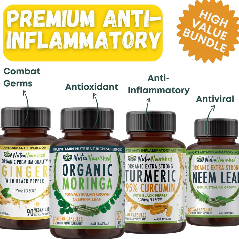 PREMIUM BUNDLE: Anti-Inflammatory Detox Accelerator (Curcumin, Moringas, Neem, Ginger)